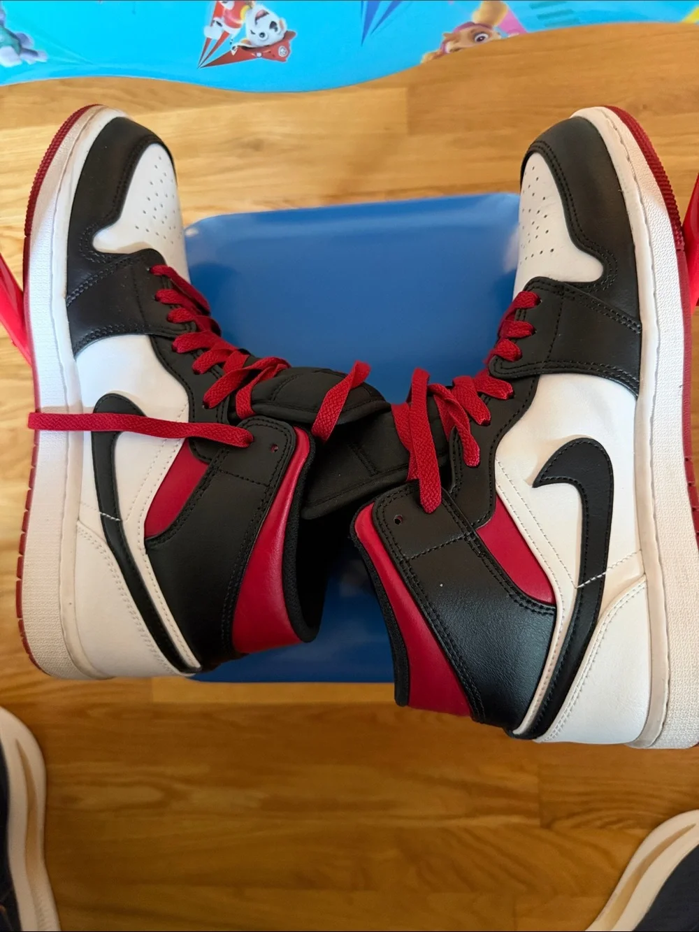 Jordan Men's High-Top Sneakers Black White & Red Size 9.5 - Picture 9 of 9